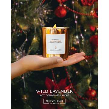 Benevolence LA Wild Lavender Wood Wick Candles | Soy Candles, Black Candle for Home | Gifts for Wome...