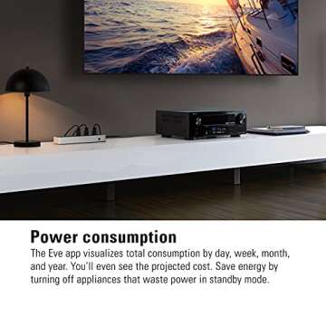 Eve Energy Strip - Smart Triple Outlet & Power Meter for Apple Home, Built-in Schedules & Switches, Surge Protection, overcurrent Protection, overvoltage Protection, Energy metering