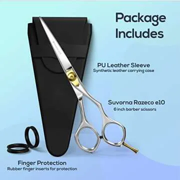 Suvorna 6" Barber Scissors - Professional Hair Scissors, Suitable for Men, Women & Kids