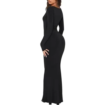 REORIA Women's Elegant Long Sleeve Maxi Dress for All Occasions