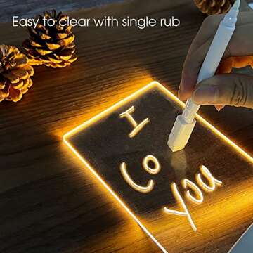 goq Note Board Creative Led Night Light USB Message Board Holiday Light with Pen Gift for Children Girlfriend Decoration,Children's Night Light Writing Lamp (Circular)