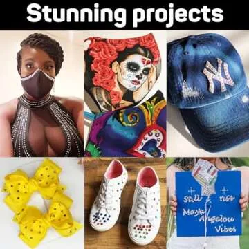 Worthofbest Hotfix Rhinestone Setter, Hot Fix Applicator Tool Bedazzler Kit with rhinestones, Kit, Hot Fixed Wand for Clothes Clothing Fabric Crafts, 5000 Pcs, AB Crystal, Clear, 3 Gems Sizes, Tips