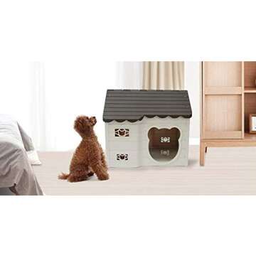 Alpha Dog Series Medium-Sized Indoor Plastic Doghouse (Brown)