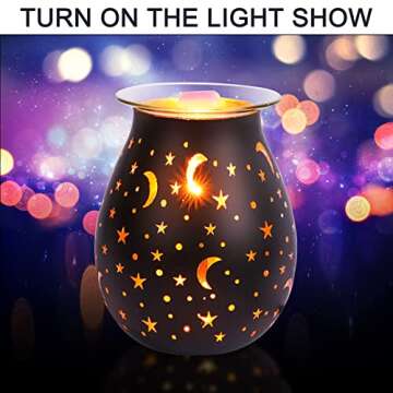 Wax Warmer for Scented Wax Melters, Glass Wax Melt Warmers Electric,Scented Wax Burner with Night Li...