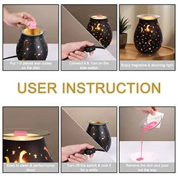 Charming Wax Warmer with Night Light for Aromatherapy