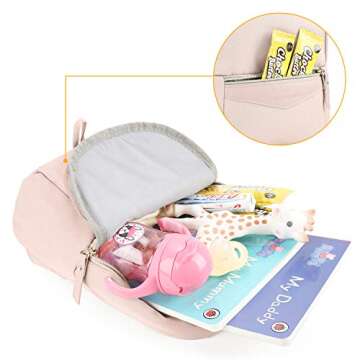 mommore Fashion Toddler Backpack for Girls with Safety Leash for Kids, Pink