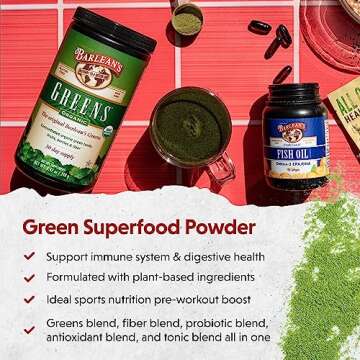 Barlean's Organic Greens Powder Superfood Supplement