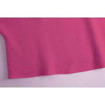 GABERLY Boat Neck Batwing Sleeves Dolman Knitted Sweaters and Pullovers Tops for Women (Rose, One Size)