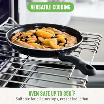 GreenLife Soft Grip Healthy Ceramic Nonstick 7" and 10" Frying Pan Set, PFAS & PFOA-Free, Dishwasher Safe, Egg Omelet Skillet, Cookware for Easy Cooking, Non-Stick Kitchen Essentials, Black