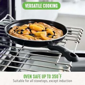 GreenLife Soft Grip Healthy Ceramic Nonstick 7" and 10" Frying Pan Set, PFAS & PFOA-Free, Dishwasher Safe, Egg Omelet Skillet, Cookware for Easy Cooking, Non-Stick Kitchen Essentials, Black