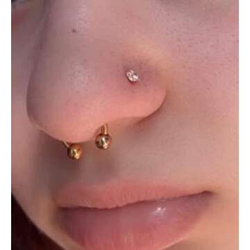 MODRSA Gold Nose Studs 22g - Elegant Tiny Nose Jewelry