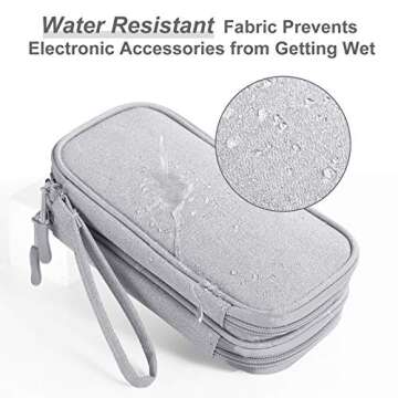 Bevegekos Electronics Accessories Organizer Pouch Bag, Designed for Power Adapter/Charger/Cables/Mouse, for Travel (Light Grey)