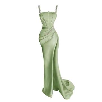 Champagne Prom Dress for Women Mermaid Formal Dresses Long Elegant Wedding Guest Dress 2024