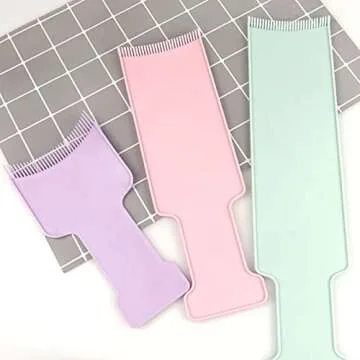 BinaryABC Flat Top Balayage Board Comb Paddle Highlighting Color Board, 3Pcs - Assorted Colors