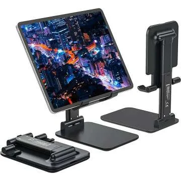 Foldable Adjustable Tablet Stand for iPads & Monitors