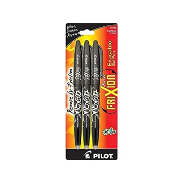 Pilot FriXion Ball Erasable Gel Ink Pens - Refillable, 0.7 mm Fine Point, Pack of 3, Black
