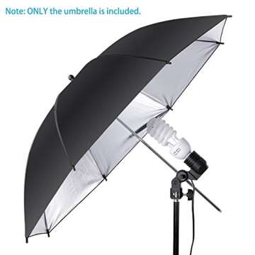 Neewer 33"/83cm Photo Studio Black/Silver Reflective Lighting Umbrella for Photography Studio Flash Light and Location Shoots