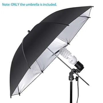 Neewer 33"/83cm Photo Studio Black/Silver Reflective Lighting Umbrella for Photography Studio Flash Light and Location Shoots
