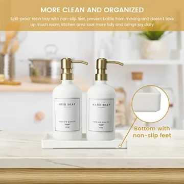 Glass Soap Dispenser Set Rustproof Pumps Waterproof Labels