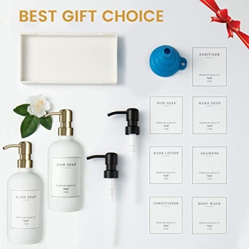 Glass Soap Dispenser Set Rustproof Pumps Waterproof Labels