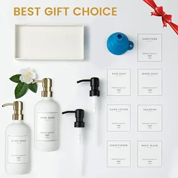 Glass Soap Dispenser Set Rustproof Pumps Waterproof Labels