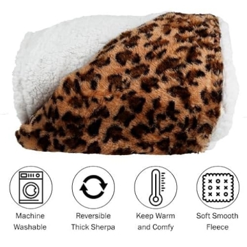 Sherpa Fleece Throw Blanket - Lightweight & Cozy Reversible