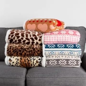 Sherpa Fleece Throw Blanket - Lightweight & Cozy Reversible