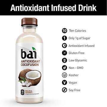 Bai Cocofusions Molokai Coconut Beverage - 12 Pack of 18oz Bottles