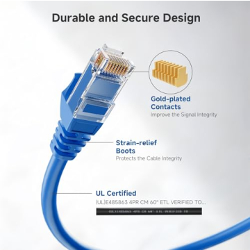 Reliable Cat6 10Gbps Ethernet Cables 5-Pack
