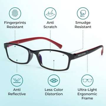PROSPEK Blue Light Reading Glasses - Comfort & Protection