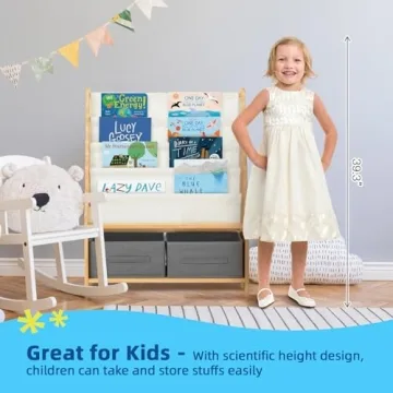 Stylish OOOK Kids Solid Wood Bookshelf for Toddlers