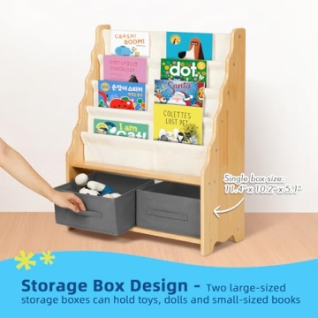 Stylish OOOK Kids Solid Wood Bookshelf for Toddlers