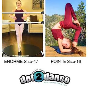 dot2dance Portable Dance Floor Home & Travel Set-Includes Enorme Size 47” and Pointe Size 16”