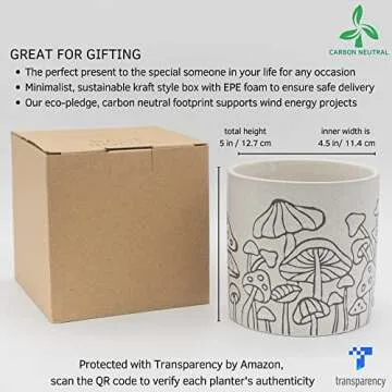 BASE ROOTS Mushroom Planter for Indoor/Outdoor Style