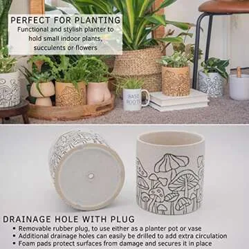 BASE ROOTS Mushroom Planter for Indoor/Outdoor Style