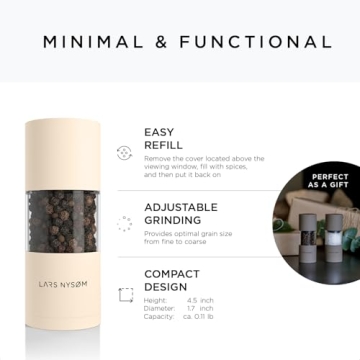 Elegant LARS NYSØM Salt and Pepper Mills - Adjustable Grinders