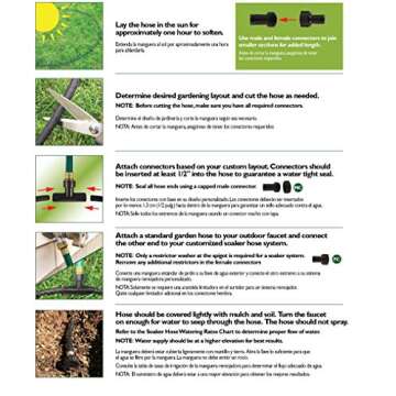 Flexon WS100KITCN 20-Piece Soaker Hose Kit, 100 ft, Black