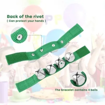 NACHLYNN 8 Pcs Jingle Wrist Bells for Festive Fun