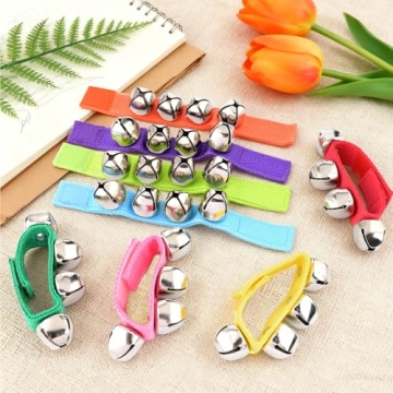 NACHLYNN 8 Pcs Jingle Wrist Bells for Festive Fun