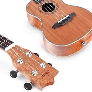Concert Ukulele, 23 Inch Soprano Ukulele for Beginners, Waterproof Resistance Mahogany Ukuleles, Beginner Ukulele with Free Video Ukulele Lessons, Gig Bag, Tuner, Strap, String and Picks