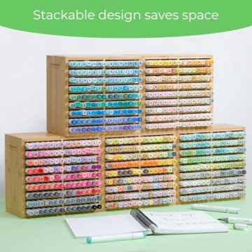 Ohuhu Bamboo Marker Organizer for Artists and Students