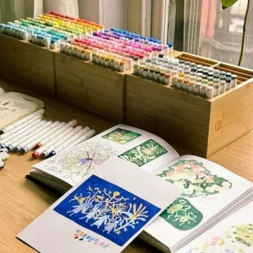 Ohuhu Bamboo Marker Organizer for Artists and Students