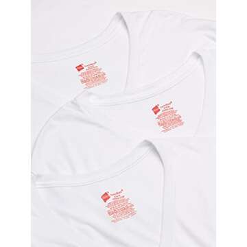 Hanes Men's 5-Pack ComfortBlend V-Neck T-Shirt with FreshIQ, White, Medium