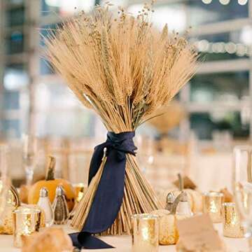 June Fox Dried Wheat Stalks, 100 Stems Wheat Sheaves for Decorating Wedding Table Home Kitchen (15.7 Inches)
