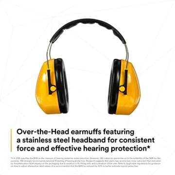 3M Over-the-Head Earmuffs for Excellent Hearing Protection