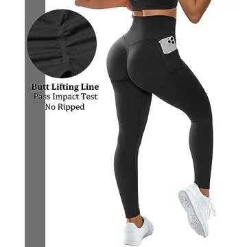 High Waisted Scrunch Butt Leggings with Pockets