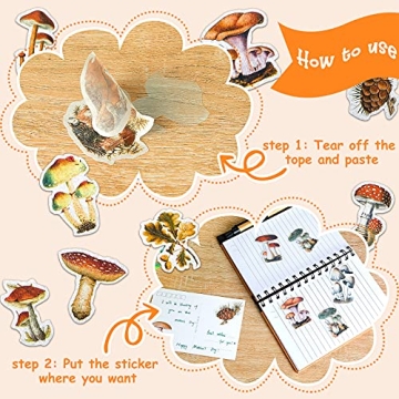 120 Pieces Mushroom Stickers for DIY Crafts and Decoration
