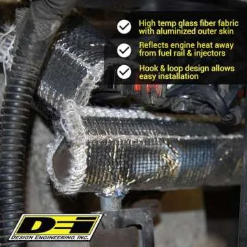 DESIGN ENGINEERING Fuel Rail & Injector Cover Kit for Jeep (1997-2004, 4.0L Engine) - Our Accessories Reduce Vapor Lock & Keep Fuel Injectors & Rails Cooler