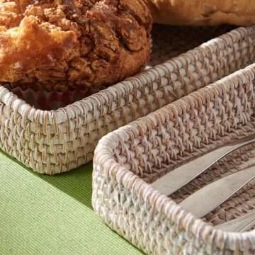 Handcrafted Rattan Serving Tray Set for Home Organization