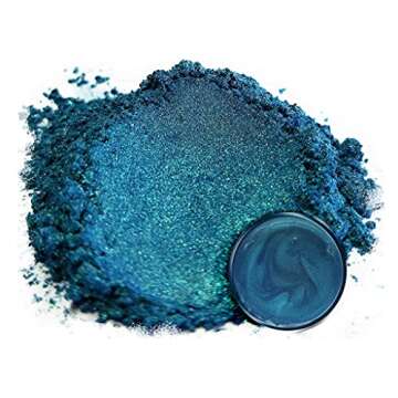 Eye Candy Pigments Premium Mica Powder - Macaw Blue Green (50gr) - for Epoxy, Resin, Soap, Paint, Wo...